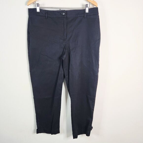 Talbots Womens Black High Rise Perfect Crop Dress Pants Size 12 Business Career - Picture 1 of 14